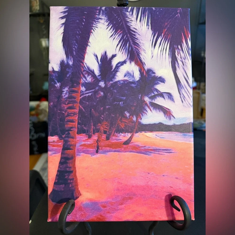 Original Tropical Beach Canvas Art